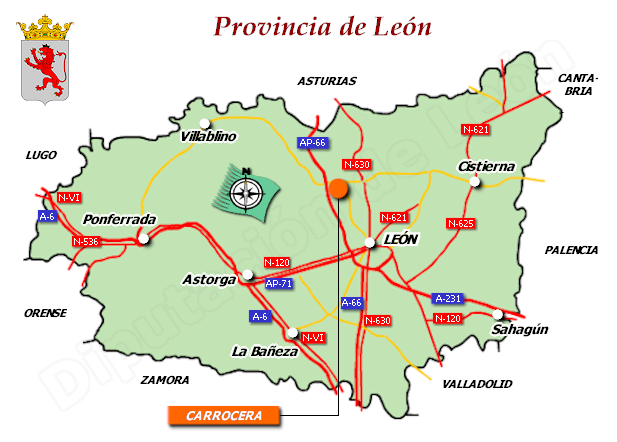 Mapa de la provincia de León